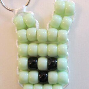 Green Pony Bead Peep Keyring Item #5412025